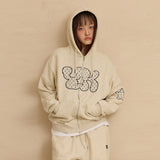 YK Applique Dot Hood Zip Up