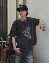 べロッドクロッププリントショートスリーブTシャツ