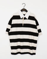 Was Bubble Gum Stripe Collar Short Sleeve T-shirt