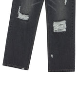 LOW DAMAGE DENIM PANTS BLACK