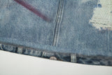 DENIM PRINT TURTLE  NECK BODYSUIT