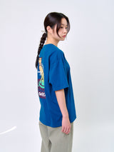 スマイリングキャットTシャツ_ティール
