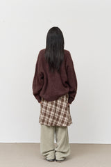 (W) Kite Cutting Checked Skirt