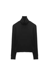 CLASSIC WOOL TURTLENECK TOP / BLACK