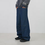 Point stripe denim