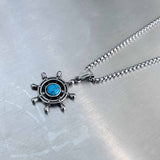 Vintage Blue Helm Pendant