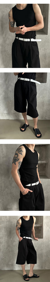 [MUSCLE FIT]カーブラインマッスルフィットスリーブレス