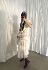 BEADS ANGORA BEANIE (WHITE, GRAY 2COLORS!)