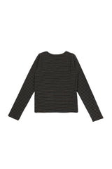 Stripe wool Tee [Black]