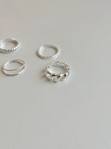 [4 set] bold chain ring set / 2 colors / daily simple mood silver ring