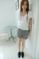 deep v-neck regular half top(3colors)