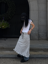 side button smocking skirt & dress 
