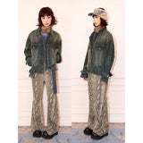 Flocked denim jacket