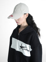 STAR LOGO HOODIE ZIP-UP BLACK