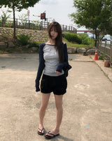Ray Two-Tone See-Through Raglan Long Sleeve