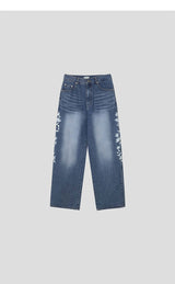 [Unisex] Real stitch semi wide denim pants