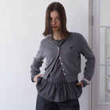 ALLDAY Logo Knit Cardigan Gray