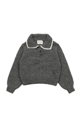 Anna Wool Collar Knit [Gray]