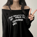 アリングレタリングショルダー長袖Tシャツ