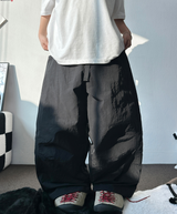 ベルトセット! バルーンユニークナイロンロングパンツ🤍2カラー