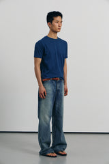 Cool curve half t-shirts(Aquablue)