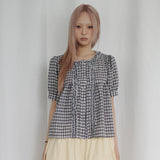 Check Frill Blouse (white)