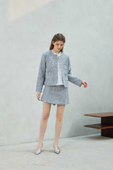 CHERISH TWEED SKIRT PANTS / SKY BLUE
