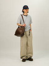 TT Layered Point Henry-neck Half T