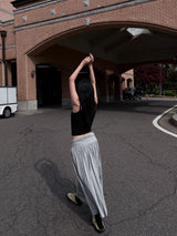 SWEAT SHIRRING MIDI SKIRT