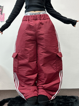 トラックカーゴストリングパディングパンツ ❤🖤🤎💚💙5カラー