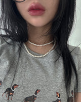 5 mm ツーラインレイヤードロングパールネックレス
