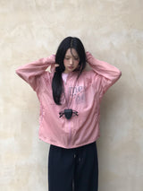 Peach Club Unbalance Shirring Summer Hood Windbreaker 