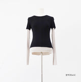 Kendall color block short-sleeved layered t-shirt