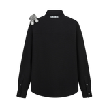 13DE MARZO Friends Hangout Waffle Check Shirt - Black