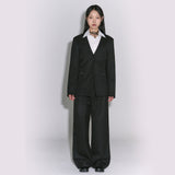 Wide-leg hook Trouser Black
