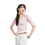 BLOSSOM BACK-RIBBON TOP [PINK]