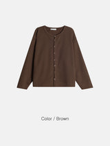 Pino Crop Ribbed Button Cardigan (5c)