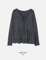 #Ribbon Strap Layered Tiered Cardigan (3color)