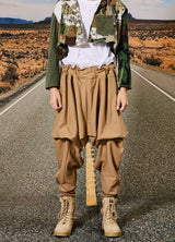 バータックスカートシルエットバギーパンツ ベージュ
