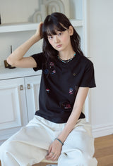26SS★ マッシュルームステッチクロップ半袖Tシャツ