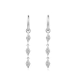 Silver Pave Sparkle Drop 925 Silver Ring Earring E061-15H