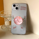 フラワーブルームフォーンケーススマホグリップセット