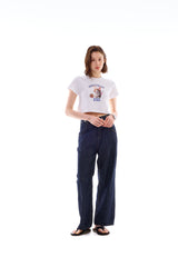 RABBIT CAT CROP T-SHIRT
