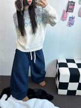 テディフリース🤎🐻 S-L🧸3サイズ ロングワイドヒーターパンツ 🤎💙💚3COLOR