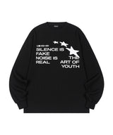 Star Applique Waffle Long Sleeve - BLACK