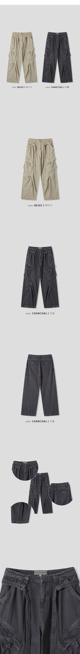 [Unisex] デザートベルトウォッシングカーゴパンツ(3color)
