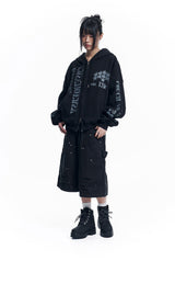 Double Knee Chino 8-Bermuda Pants - Black