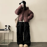 Elegant String Hooded Padded Jumper