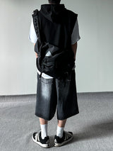 AD brush bermuda black denim