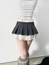 1131. Satin layered mini pleats sk